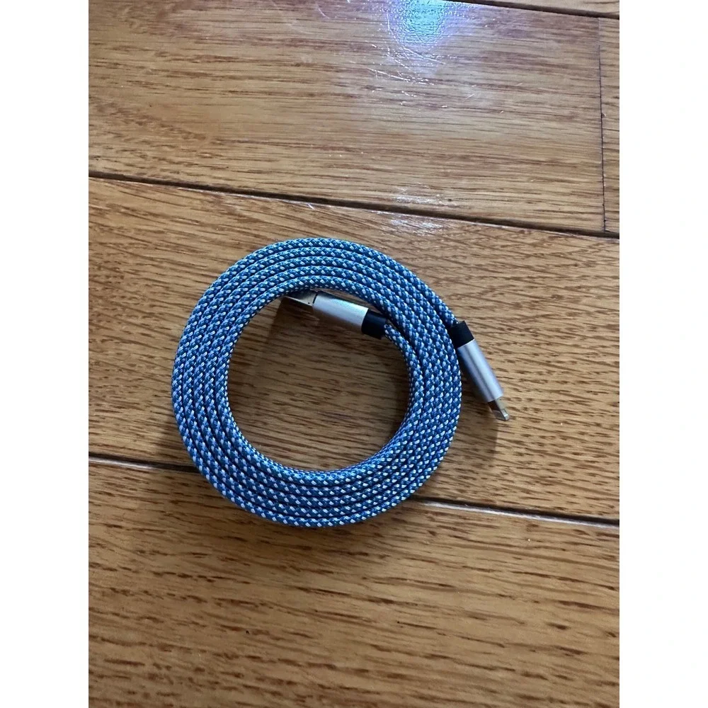 Braided Lightning Cable USB Charging Cord iPhone iPad Durable Blue